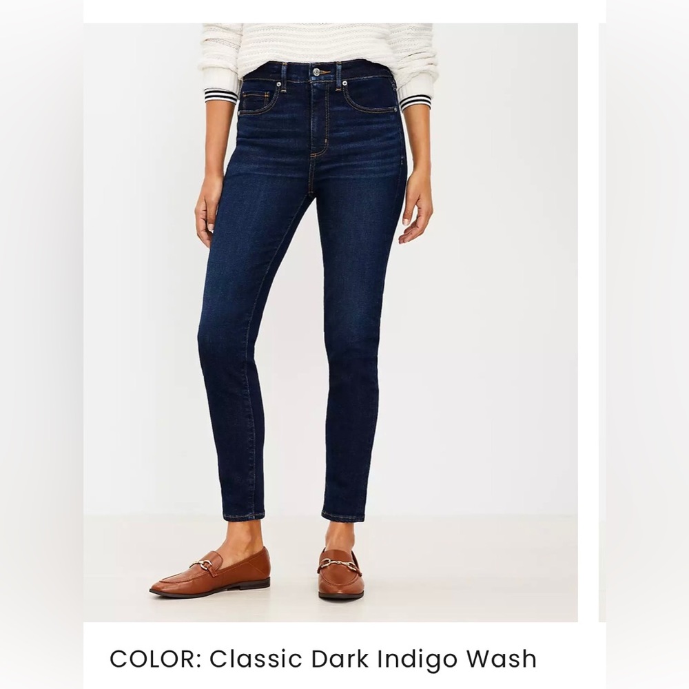 Loft the curvy skinny jeans dark